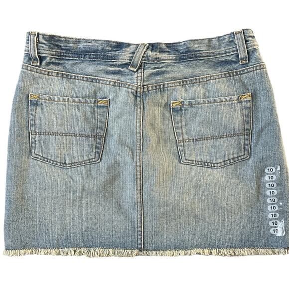 Polo Jeans Factory Distressed Raw Hem Gigi Mini Skirt Size 10 NWOT - Picture 2 of 5